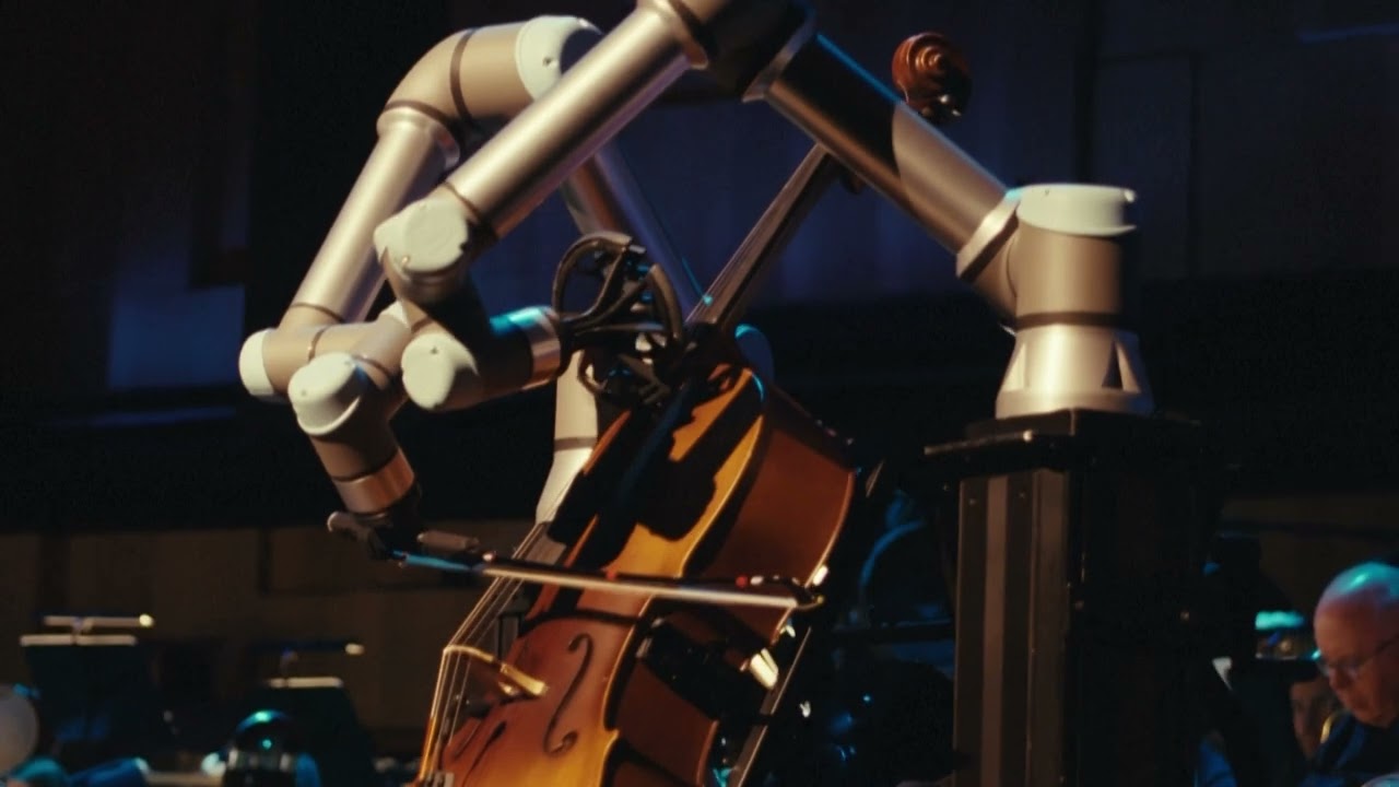 Robot plays cello with Malmö Symphony Orchestra at concert