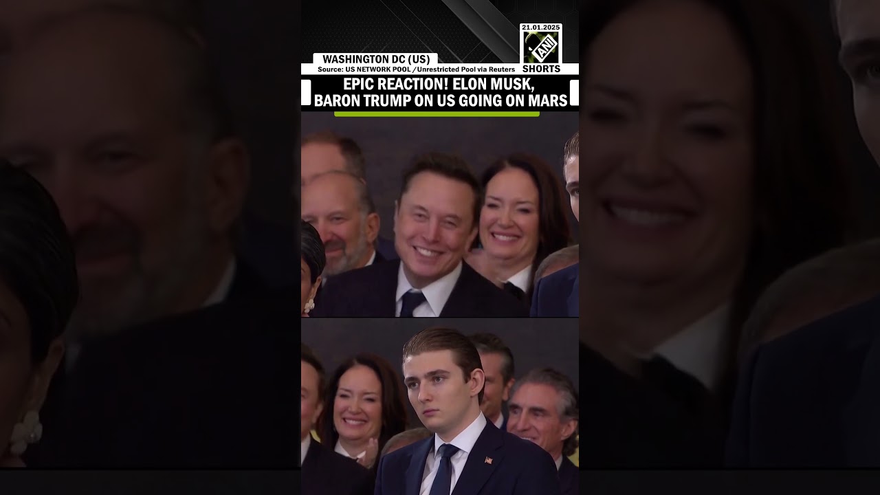 Epic Reaction! Elon Musk, Baron Trump reacts after President Trump talks about Mars