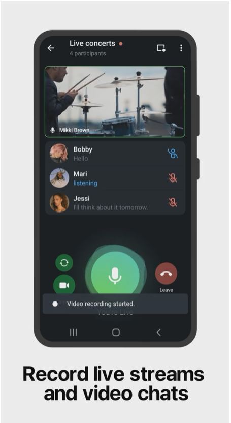 Запись видеотрансляций и интерактивные эмодзи в Telegram