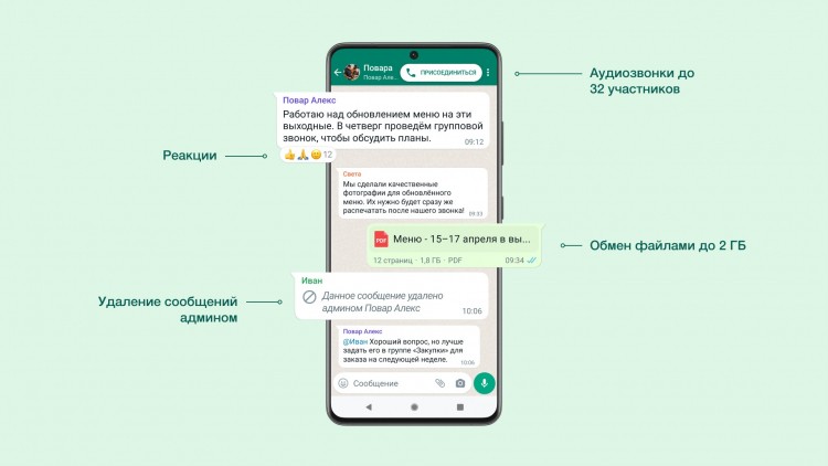 WhatsApp создает «Сообщества», где объединятся «близкие» чаты