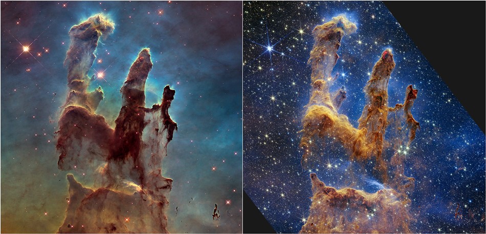 Телескоп James Webb повторил фото Hubble и запечатлел «Столпы Творения»