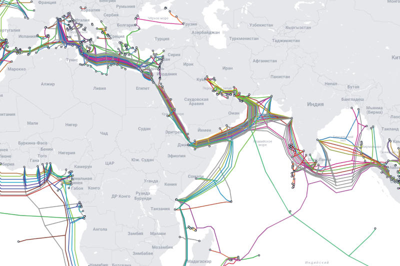 Повреждены интернет-кабели, связывающие Европу и Азию
