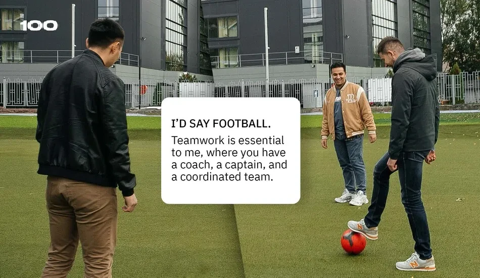 team play football