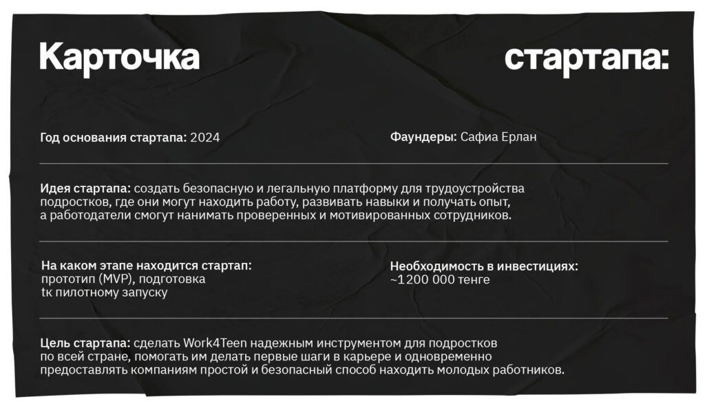 От обмана на работе до собственного стартапа: школьница из Казахстана запустила Work4Teen