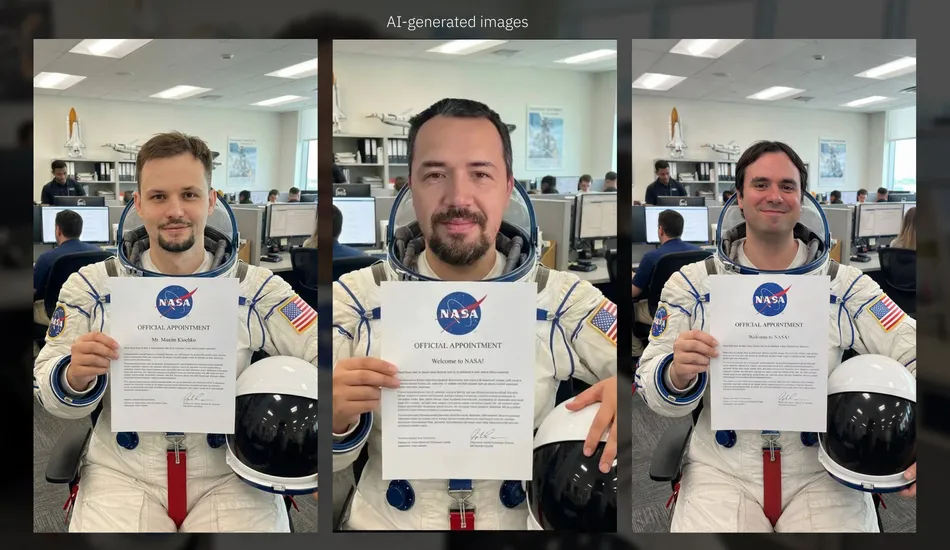генерация ИИ человека в костюме астронафта
